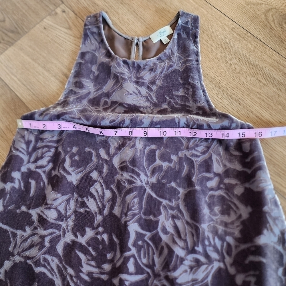 Aritzia Wilfred Silk Velvet Printed Trompette Dress - Picture 12 of 12
